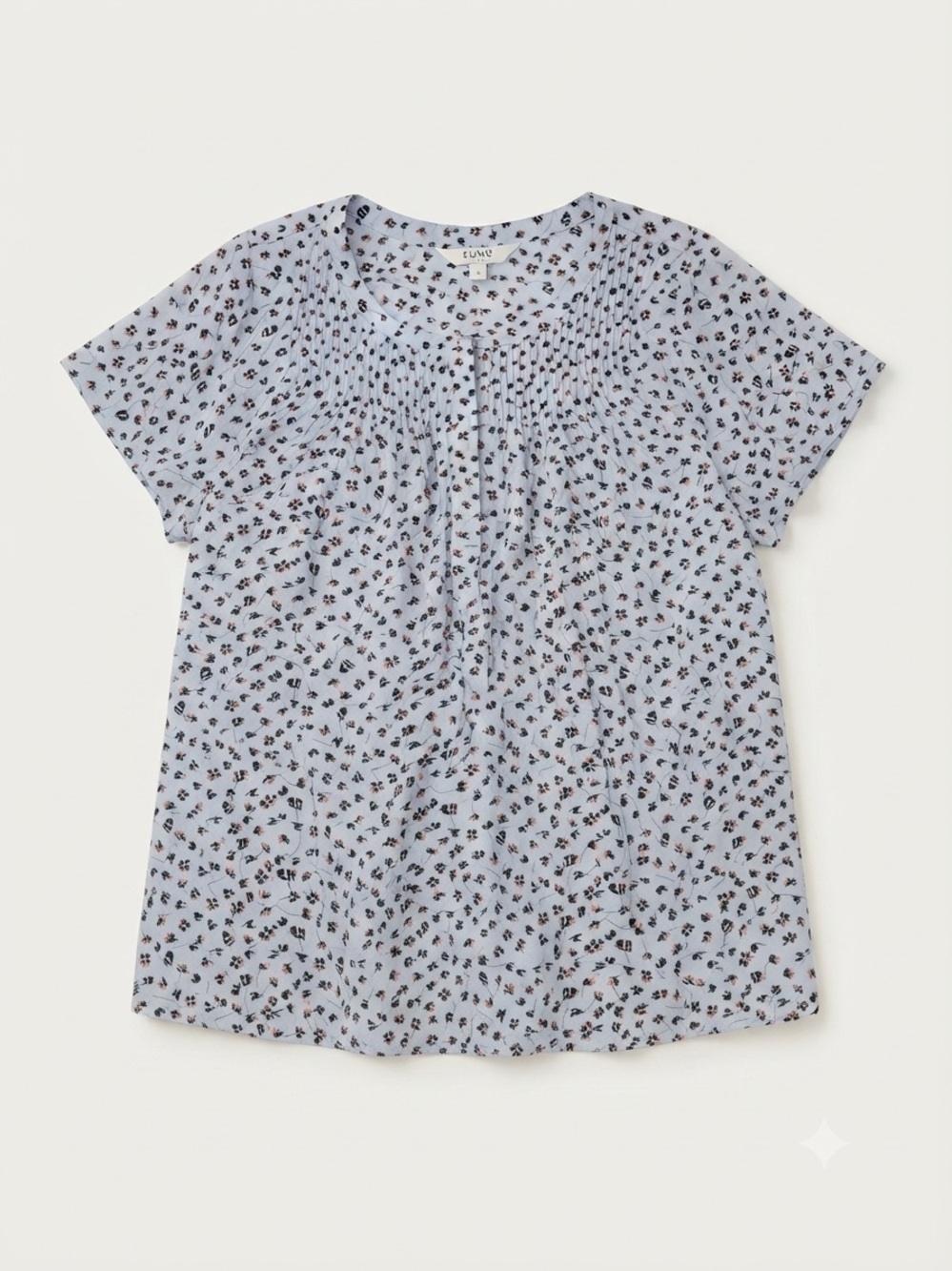 ALFRED SUNG Light Blue Floral Blouse